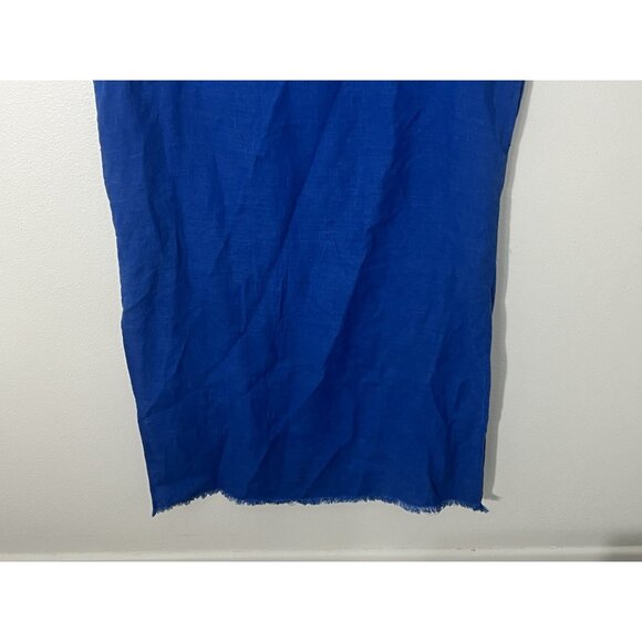 Desert Veil Blue Linen Kaftan Dress With Pockets Size Medium - Picture 8 of 11